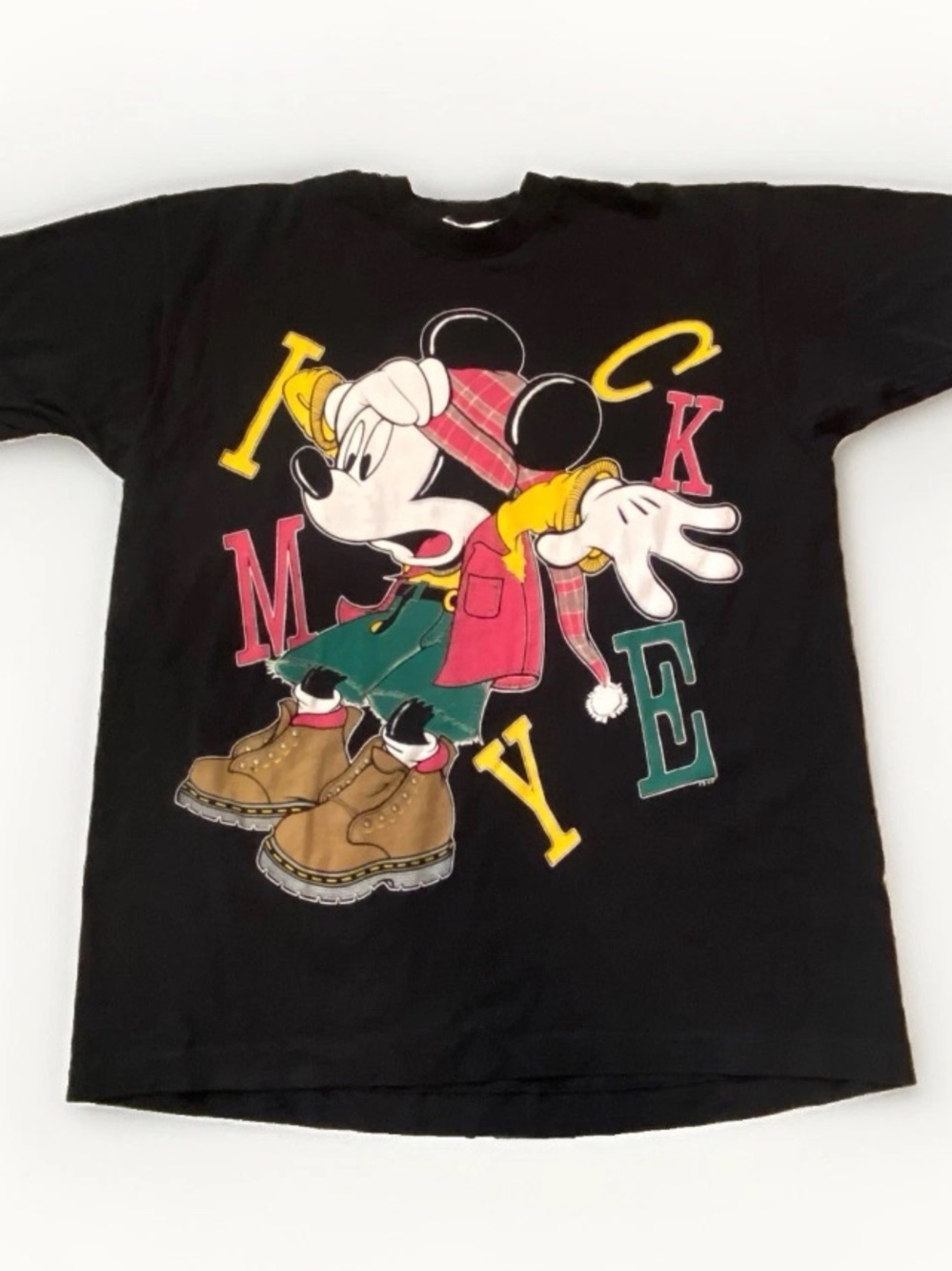 Vintage 90s Mickey by Jerry Leigh Mickey in Doc Martin Black Tee Men's XL
